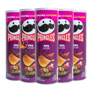 品客【美版】Pringles薯片烧烤味大包装休闲零食158g 美版进口烧烤味5罐装