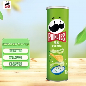 品客（Pringles）薯片桶装酸乳酪洋葱味110g罐装休闲零食小吃膨化食品儿童办公室